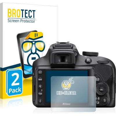 Afbeelding van BROTECT Screenprotector voor Nikon D3400 Folie Beschermfolie transparant (2 Stuks)