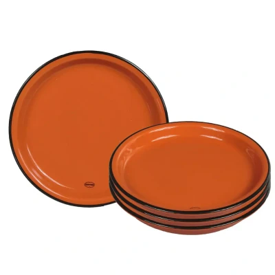 Afbeelding van CABANAZ bord, keramiek, SMALL PLATE, doorsnede 15.6 cm, oranje, set/4