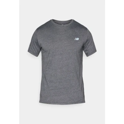 Afbeelding van New Balance Sport Essentials Heathertech T Shirt Heren Sportshirt BLACK HEATHER