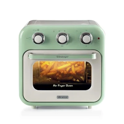 Afbeelding van Ariete 4632/04 Vintage Airfryer &amp; Oven 16 liter 1400 Watt timer draaispit roterende mand groen