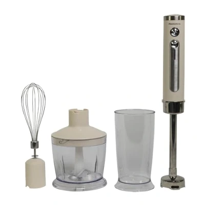 Afbeelding van Melchioni Family Ariel Draadloze mixer, navulbaar, met hakmolen, mixer en maatbeker, 600 ml, wit
