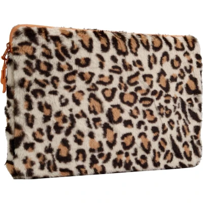 Afbeelding van imoshion Laptop Sleeve Laptophoes geschikt voor 16 inch / 16.2 15 15.6 15.3 Fluffy Leopard Orange