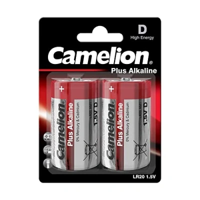 Afbeelding van Camelion LR20 BP2 Plus Alkaline Batterijen 1.5V 2 Stuks