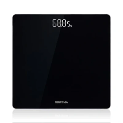 Afbeelding van GRIFEMA GA2001 28 Digitale personenweegschaal, 180 kg / 400 lb, nauwkeurigheid 50 g/0,1 groot led display, 5 mm gehard glas, automatisch aan/uit, batterijen inbegrepen, zwart