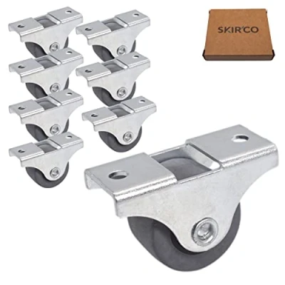 Afbeelding van SKIR&#039;CO 8 stuks kleine meubelwielen, 25 mm, vaste wielen, niet draaibaar, unidirectionele besturing (8)
