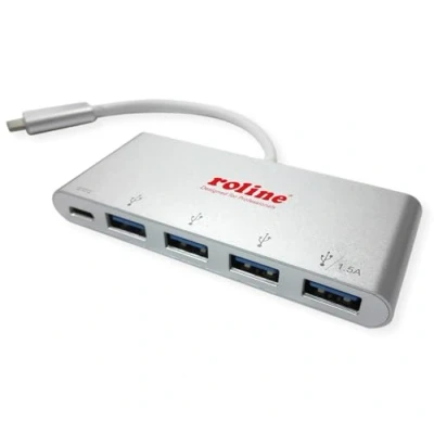 Afbeelding van Roline 14.02.5061 (USB C, 5 Havens), Docking station + USB hub, Zilver