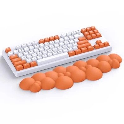 Afbeelding van Attack Shark Cloud Polssteun, ergonomisch, antislip, bureau handsteun, palmsteun voor mechanisch gamingtoetsenbord, TKL, 87 toetsen in normale grootte oranje