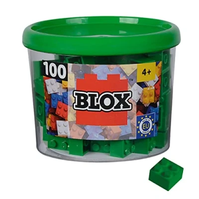 Afbeelding van Simba 104114532 Blox 100 groene bouwstenen voor kinderen vanaf 3 jaar, 4 stenen, in doos, hoogwaardig, volledig compatibel met vele andere fabrikanten