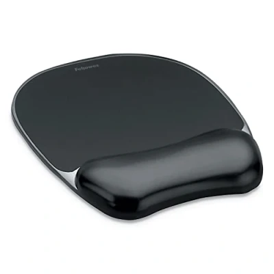Image de Fellowes Tapis de Souris Repose Poignet Crystal Gel, Ergonomique, en Gel Transparent Noir