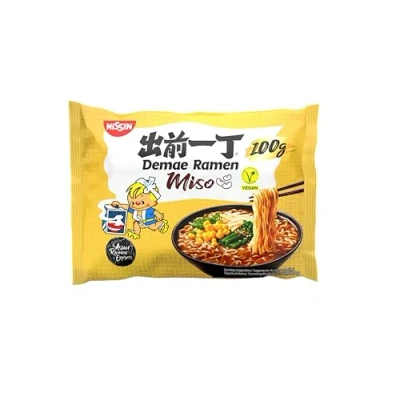 Image de NISSIN Demae Ramen miso Lot de 10 nouilles instantanées japonaises saveur et épices asiatiques, végétaliens, préparation rapide facile, nourriture asiatique (10 x 100 g)