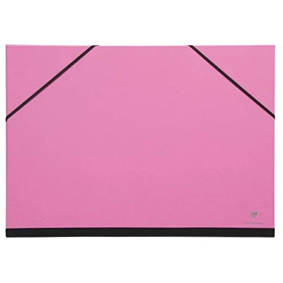 Afbeelding van Clairefontaine 144806C een tekenkarton met elastiek, 28 x 38 cm, fuchsia