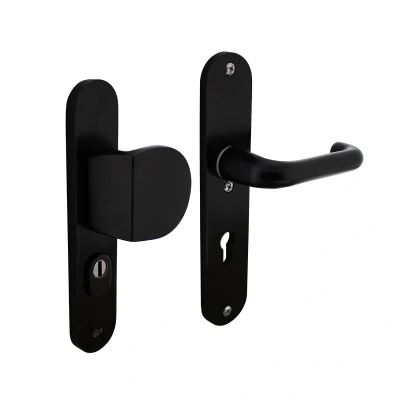 Afbeelding van Intersteel veiligheidsbeslag skg*** greep/kruk profielcilinder 72 mm aluminium zwart