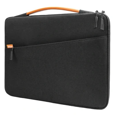 Afbeelding van JETech Laptophoes voor 13,3 inch MacBook Air/Pro, 14 Pro 2021 M1, 13 13,6 Notebook, waterdichte aktetas met handvat (zwart)