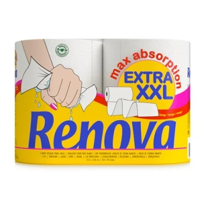Afbeelding van Renova Maxi Absorption Extra XXL Standaard rollen, FSC gecertificeerd papier, 2 stuks