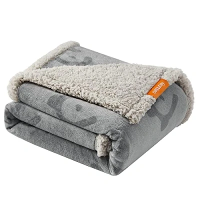 Afbeelding van Feandrea Hondendeken, waterafstotend, fleece, flanel, voor kleine en middelgrote honden katten, 127 x 101 cm, maat L, machinewasbaar, omkeerbaar, bescherming bank, bed, grijs PPB050G01