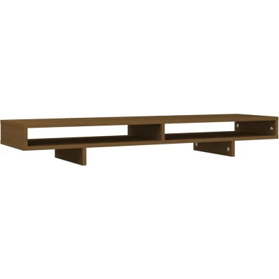 Afbeelding van Monitorstandaard 100x27x14 cm massief grenenhout honingbruin