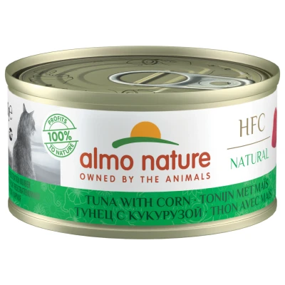 Afbeelding van Almo Nature Hfc Cat Natural Blik 70 g Kattenvoer Tonijn&amp;Mais Classic