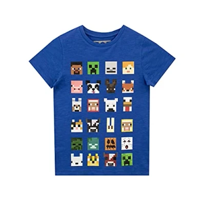 Afbeelding van Minecraft Jongens T Shirt, Blauw, 11 12 jaar