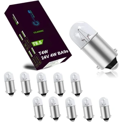 Afbeelding van LIGHTWORLD24 10 x T4W BA9s parkeerlicht lamp vrachtwagen bus 24V 4W lampen auto binnenverlichting signaallamp snelheidsmeter