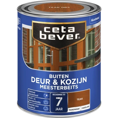Afbeelding van Ceta Bever Transparant Meesterbeits Deur &amp; Kozijn 085 Teak Zijdeglans 0,75 liter Blanke lak Beits
