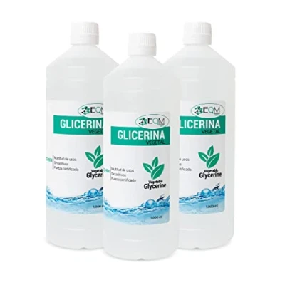 Afbeelding van EQM ECO 904 Vloeibare plantaardige glycerine, 3 x 1 l, farmaceutische kwaliteit, hydraterend, natuurlijk, voor haar en huid, ideaal zeep, shampoos, crèmes enz