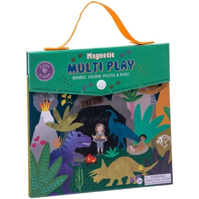 Afbeelding van Floss &amp; Rock Magnetische Speeldoos, Dino 4 in 1 23,5 x 22,5 2cm