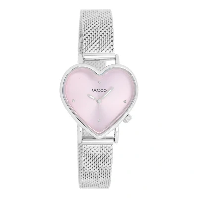 Afbeelding van OOZOO Timepieces zilverkleurige horloge met metalen mesh armband C11414