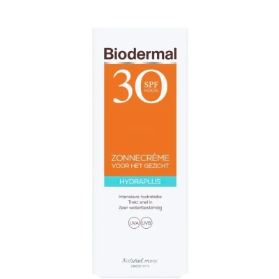 Afbeelding van 2x Biodermal Zonnecrème Gezicht Hydraplus SPF 30 50 ml