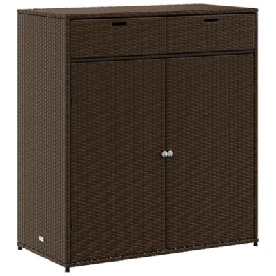 Afbeelding van vidaXL Tuinkast 105x55x113 cm poly rattan bruin