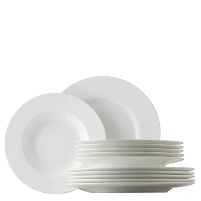 Image de ROSENTHAL JADE / 61040 800001 18339 SERVICE D&#039;ASSIETTES EN PORCELAINE À LA CENDRE D&#039;OS 12 PIÈCES