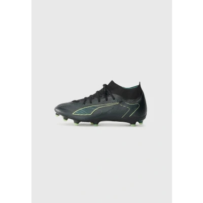 Afbeelding van Puma Ultra 6 Match Voetbalschoenen met kunststof noppen, Heren, Maat: 45, Black/fizzy light/green terrain Schoenen