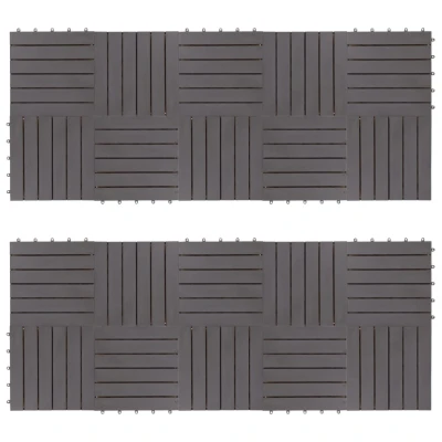 Afbeelding van Terrastegels 20 st 30x30 cm massief acaciahout greywash