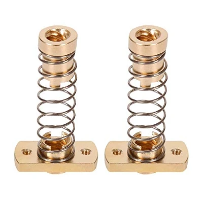 Afbeelding van Set van 2 terugslagmoeren CR10 Z T8 veermoeren, verwijderingsgaten, messing moeren voor Ender 3 Pro V2 CR 10 Tornado 8 mm