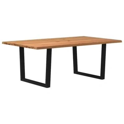 Image de vidaXL Table à manger et bord naturel bois massif chêne3305053