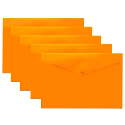 Afbeelding van eco Eco075ORANGE drukknop beschermhoes, A5, 50% gerecycled, met drukknoopsluiting, oranje