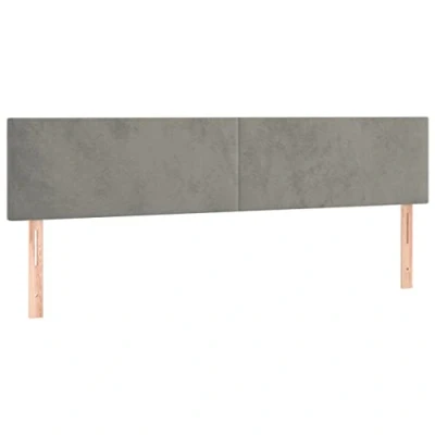Afbeelding van vidaXL Hoofdbord LED 180x5x78/88 cm fluweel lichtgrijs