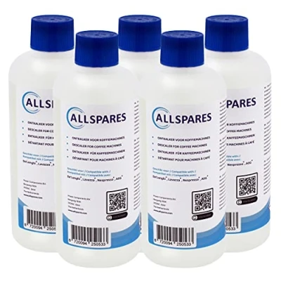 Afbeelding van AllSpares Vloeibare Ontkalker (5x 500ml) voor Koffiemachines geschikt Delonghi Original EcoDecalk DLSC500