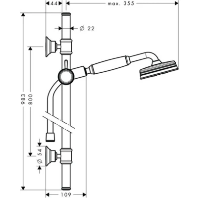 Afbeelding van AXOR Montreux doucheset met glijstang 90 cm