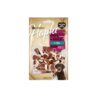 Afbeelding van Hondensnack Hapki Duck &amp; Fish Sushi Rolls 85 gr
