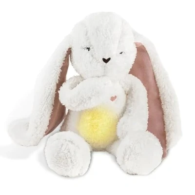 Afbeelding van myHummy® Knuffel Konijn White Noise Licht/Lampje Trillingen Slaapsensor Ecru/Roze