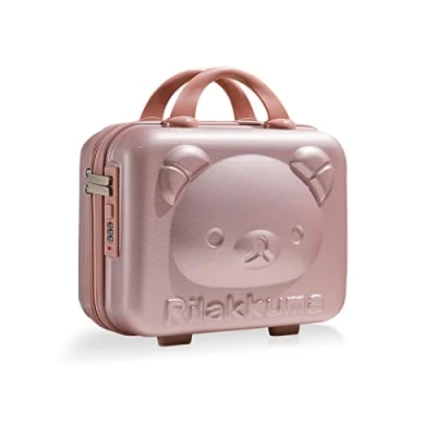 Afbeelding van Balakaka Vanity Hard reiscadeau voor meisjes, dames, robuust, schattig en draagbaar, cosmeticatas, make uptas met combinatieslot, Rozengoud., Koffer