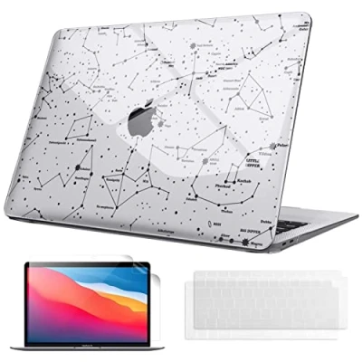Afbeelding van FINTIE beschermhoes compatibel met MacBook Air 13 M1 (A2337) / 2020 2019 2018 (A1932/A2179), van dun hard plastic, toetsenbordfolie en displaybescherming, kristalhelder