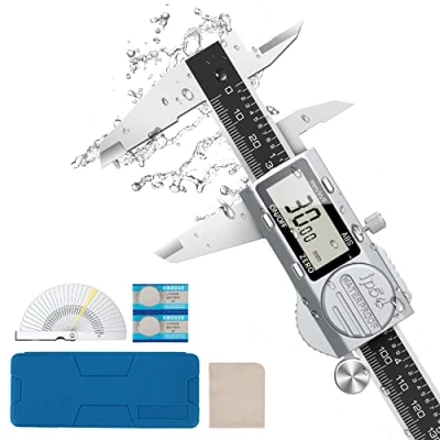 Afbeelding van Housolution Digitaal kaliber, professioneel elektronisch van waterdicht staal, IP54, met absolute schaal (ABS) en lcd display, automatische uitschakeling, meting inch/MM/fractie