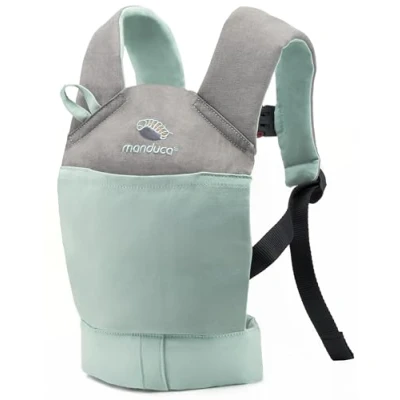 Afbeelding van manduca Poppenhouder &gt; Doll Carrier &lt; voor poppen en pluche dieren, biologisch katoen, geschikt jonge kinderen vanaf 18 maanden (mint)