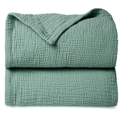Afbeelding van Lulu moon Chiffon deken, wiegdeken voor baby&#039;s en peuters, 119,4 x cm (lotusblad)