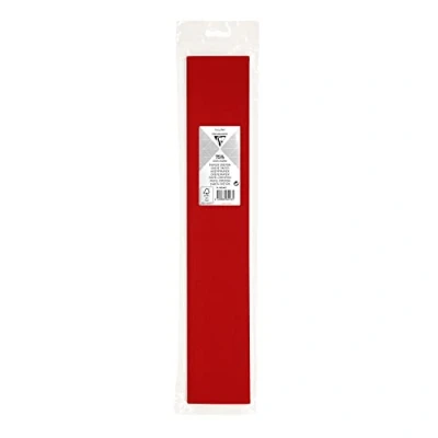 Afbeelding van Clairefontaine 95106C rol crêpepapier kleur rood formaat 2,50 x 0,50 m crêpe 75% elastisch en duurzaam papier creatieve vrije tijd, knutselen