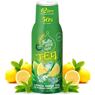 Afbeelding van FruttaMax Low Carb Fitnesssiroop, suikervrij, met stevia, 50 60% fruitgehalte (50 60 x 500 ml), (2 groene thee citroen light), 2 stuks
