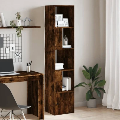 Afbeelding van Boekenkast 40x36x189 cm bewerkt hout gerookt eikenkleurig