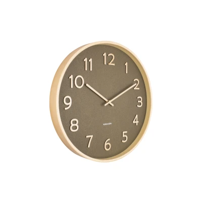 Afbeelding van Karlsson Wandklok Pure Wood Grain Mosgroen Ø40cm