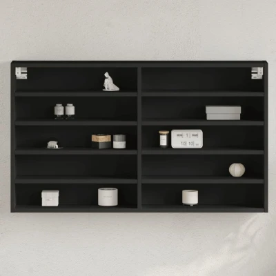 Afbeelding van Vitrinekast 100x15x58 cm bewerkt hout zwart